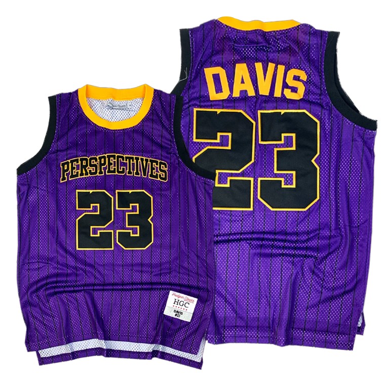 Men's Los Angeles Lakers Anthony Davis #23 NBA City High School Basketball Purple Basketball Jersey QVJ0283GQ
